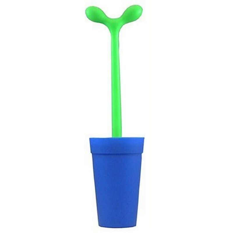 foto del prodotto merdolino asg04 az scopino di design in resina termoplastica per pulizia wc, blu alessi
