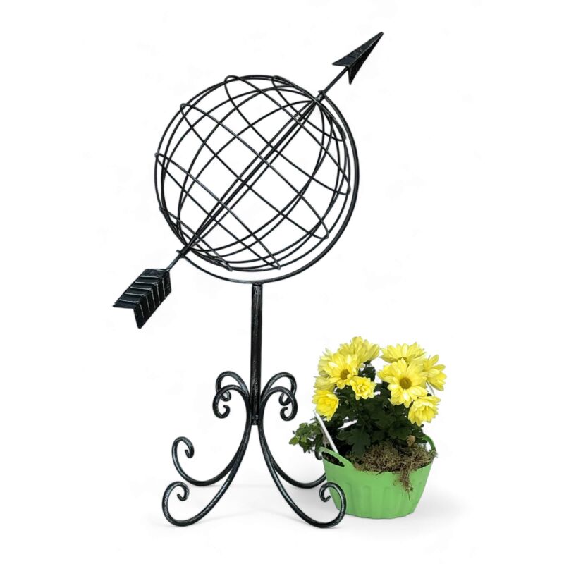 foto del prodotto meridiana da giardino in metallo globo 101806 meridiana moderna in piedi in ferro battuto 72 cm orologio da giardino decorazione da giardino dandibo