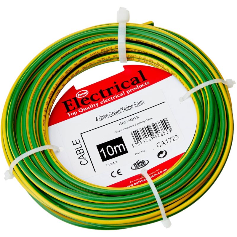 foto del prodotto merriway bh01516 cavo di terra a singolo conduttore 6491x, giallo verde, 4.0 mm