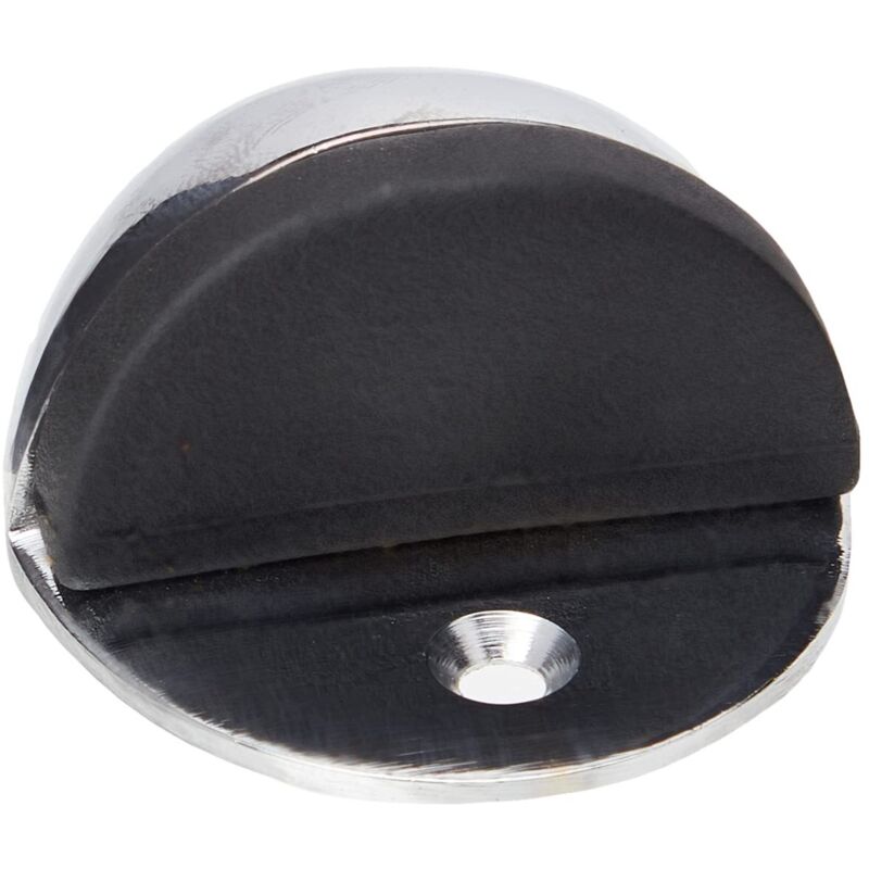 foto del prodotto merriway bh01656 arresto ferma porta, sezione ovale, montaggio a pavimento, finitura cromata, bianco, 50 mm