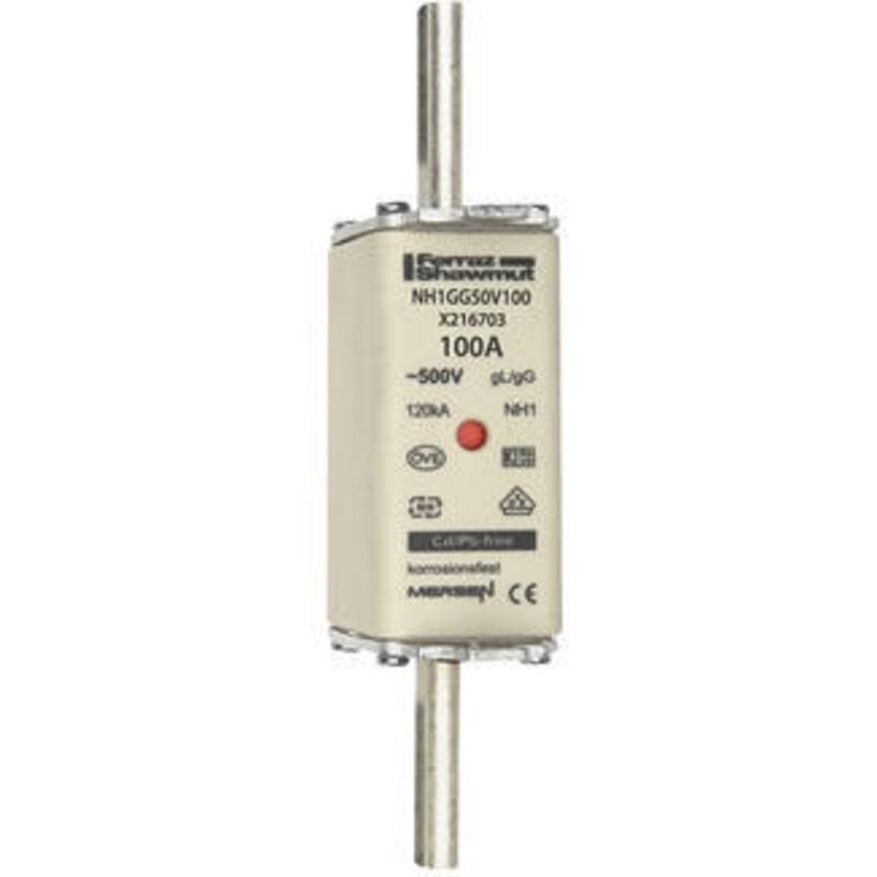 foto del prodotto mersen ferraz fusibile nh gg 500vac , doppio indicatore giunti di presa sotto tensione misura 000, 00, 0, 1, 2, 3