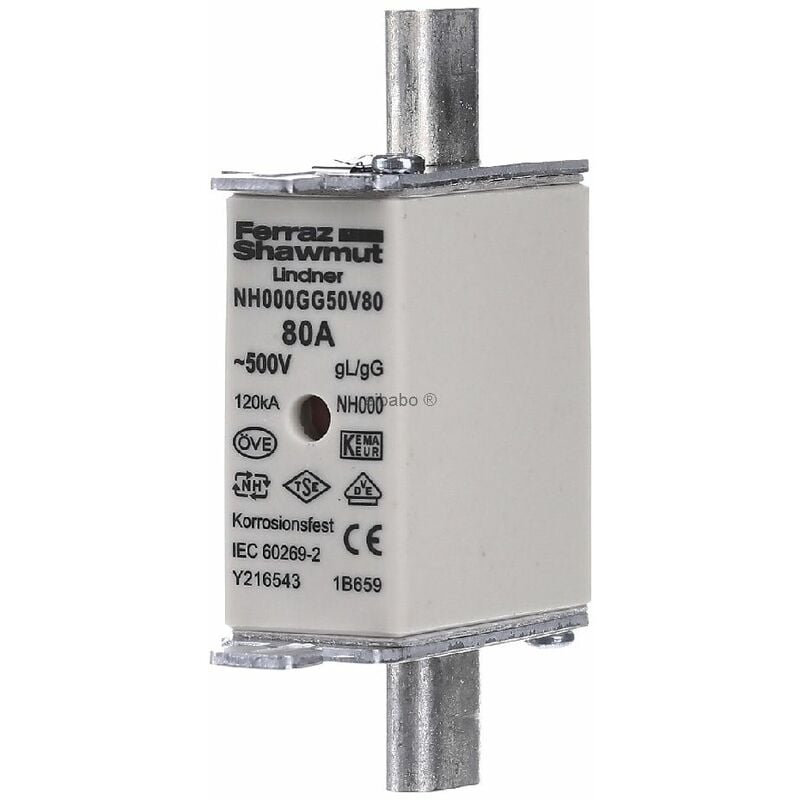 foto del prodotto mersen fusibile hrc a bassa tensione nh0 80a