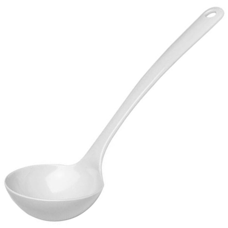 foto del prodotto mestolo in melamina per zuppe e salse, bianco, 0,14 l hendi 563700