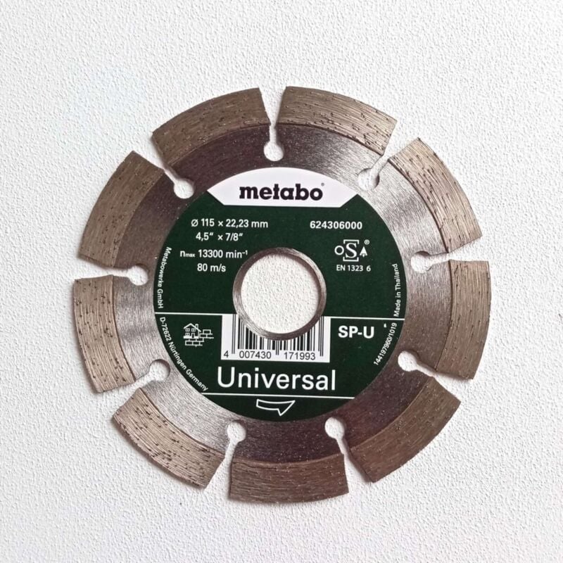 foto del prodotto metabo 115x22,23mm sp u universal disco diamantato per edilizia