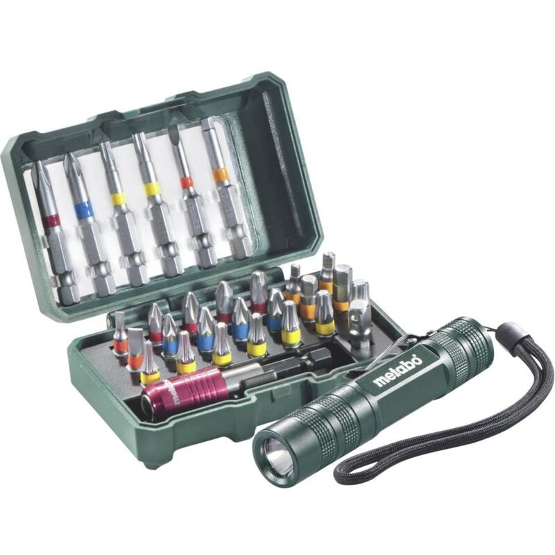 foto del prodotto metabo 626721000 kit inserti 29 parti croce pozidriv, croce phillips, taglio, brugola interna, esalobo interno tx inc