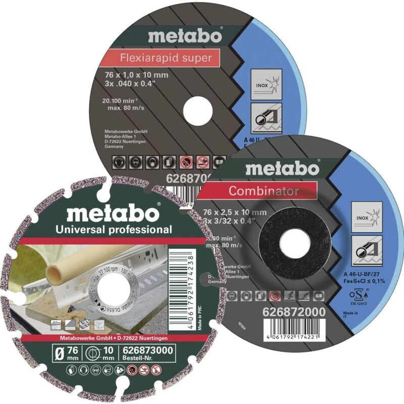 foto del prodotto metabo 626879000 disco di taglio dritto 76 mm 3 pz.