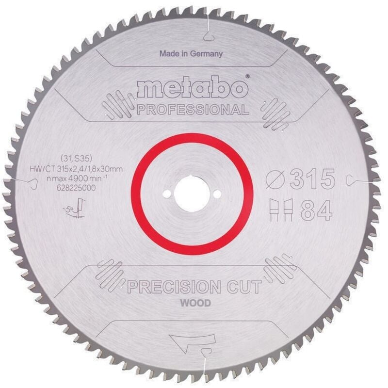 foto del prodotto metabo 628225000 lama circolare 315 mm numero di denti 84 1 pz.