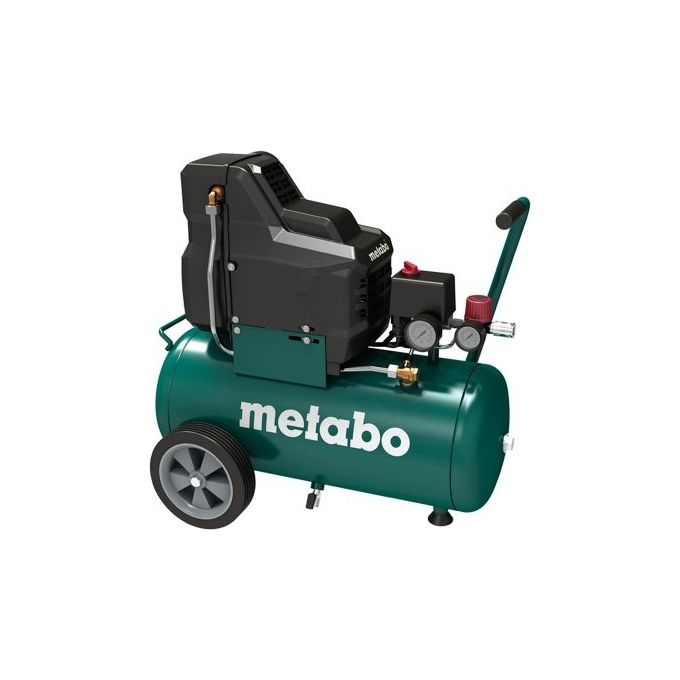 foto del prodotto metabo basic 250-24 w of compressore per corrente alternata monofase 1.5kw 8 bar 24 litri verde-nero