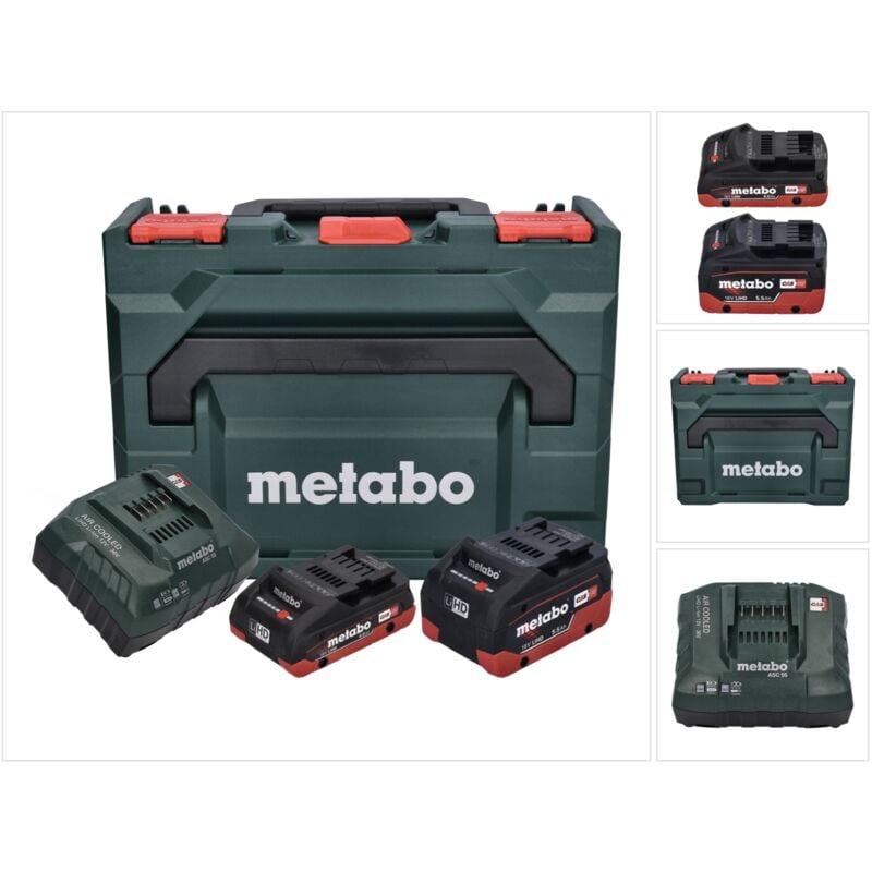 foto del prodotto metabo basis set 18v 1x batteria lihd da 4,0ah 1x batteria 5,5 ah caricabatterie asc 55 valigetta metaloc 685136000 