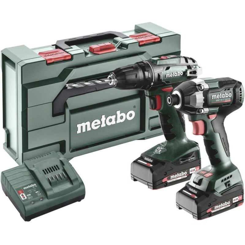 foto del prodotto metabo - bs+ssd200ltbl 685193000 trapano avvitatore a batteria, avvitatore a percussione a batteria 18 v 2 ah li-ion incl