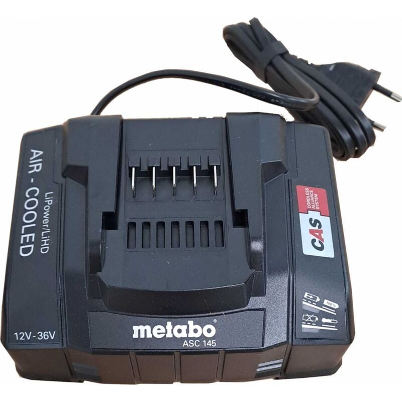 foto del prodotto metabo caricabatterie di ricambio caricabatterie rapido asc 145, 12 36 v, se black edition 316069520 