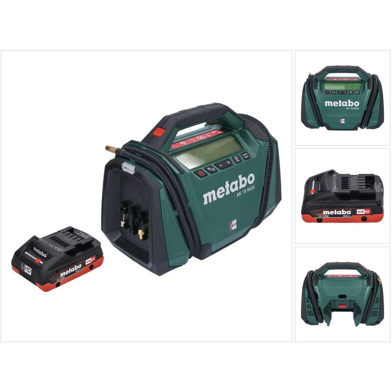 foto del prodotto metabo compressore a batteria ak 18 multi 18 v 11 bar 1x batteria 4,0 ah senza caricabatterie