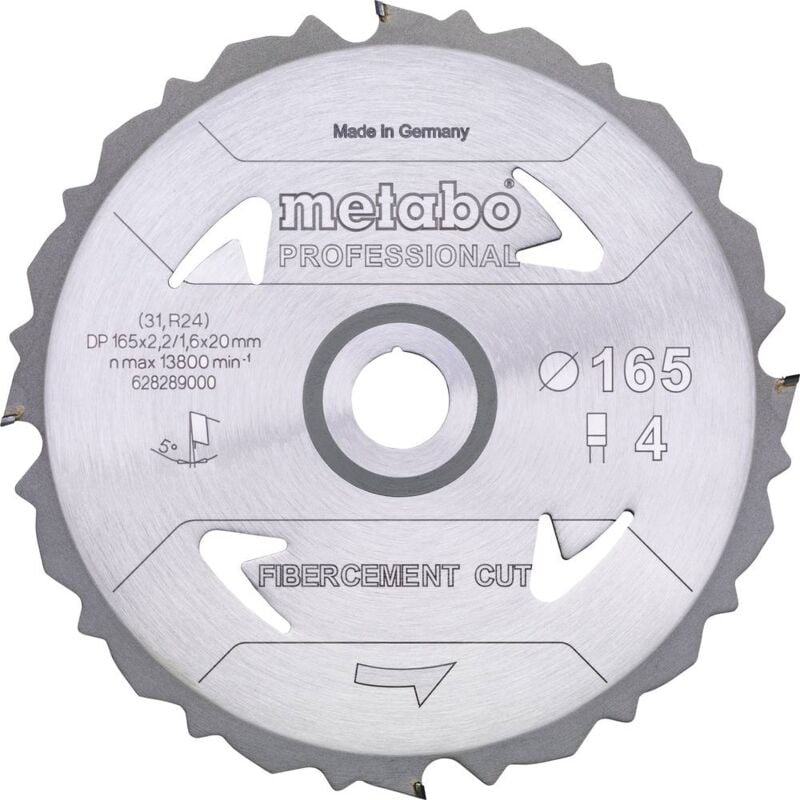 foto del prodotto metabo fibercement cut professional 628287000 lama circolare 160 x 20 x 1.6 mm numero di denti 4 1 pz.