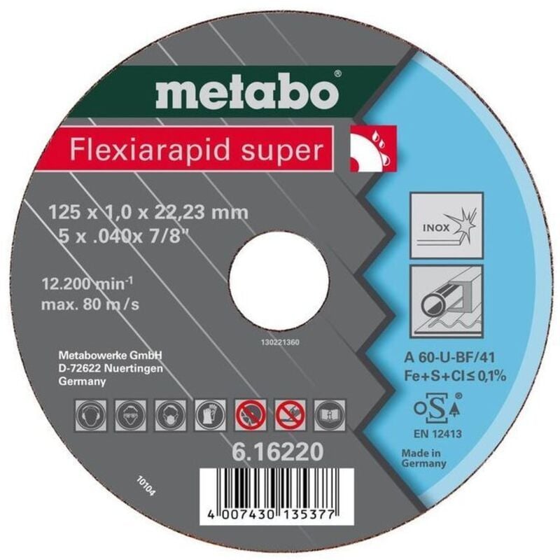 foto del prodotto metabo flexia rapid super 180x1.6 x22.23 inox