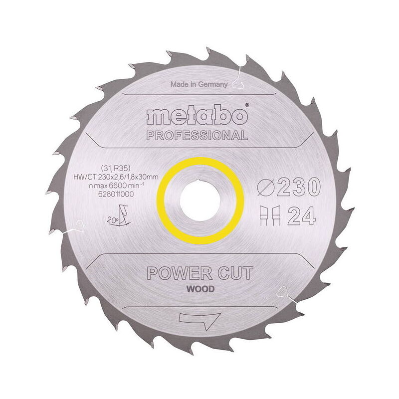 foto del prodotto metabo lama per sega circolare pro power cut wood hw ct 230x30, 24 wz 20 