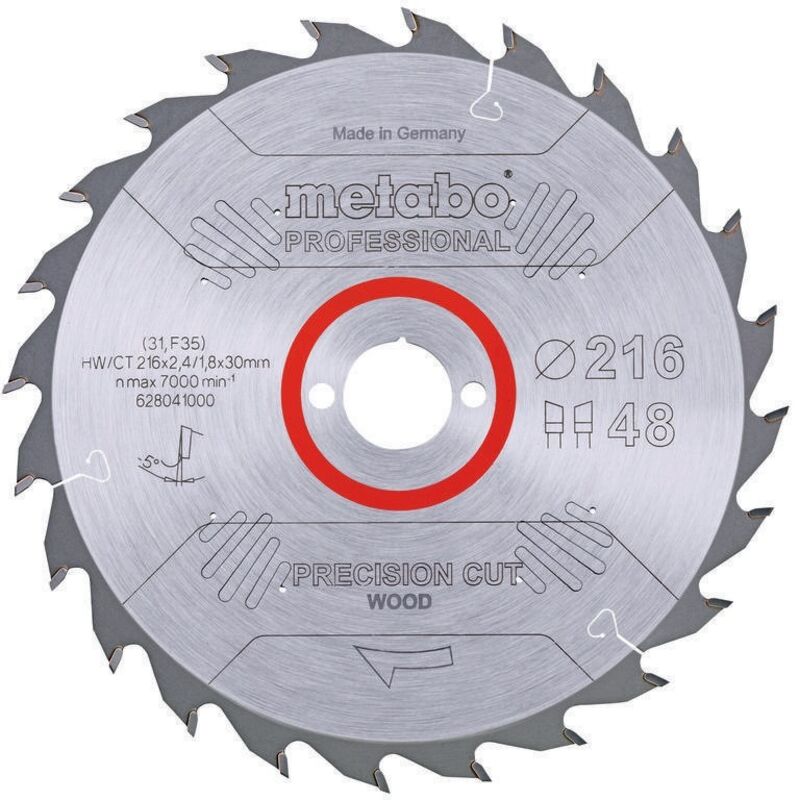 foto del prodotto metabo - lama pro 'precision cut wood' hw ct 216x30, 48 wz -5 per sega circolare