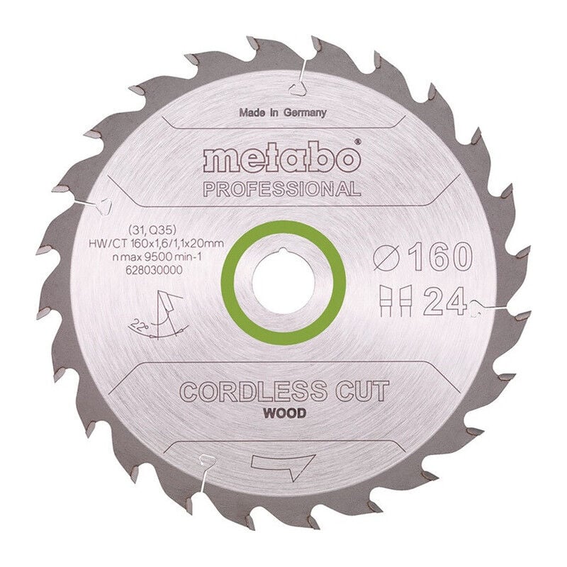 foto del prodotto metabo lame de scie circulaire bois coup avec pr cision professionnelle d190xb2.2xbore30mm 48z. wz