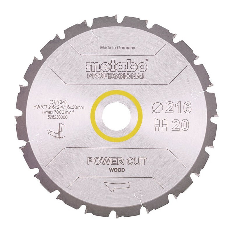 foto del prodotto metabo lame de scie circulaire coupe lectrique bois professionnelle d254xb2.4xal sage 30mm 24z. wz 5gr.neg