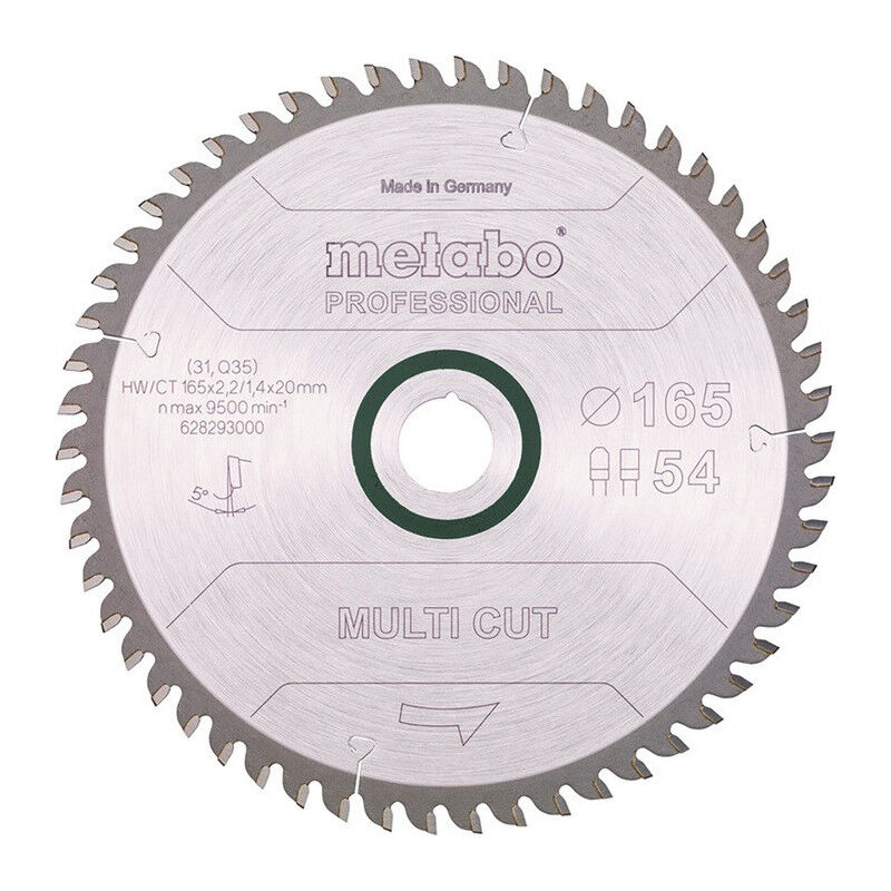 foto del prodotto metabo lame de scie circulaire multi coupe professionnelle d165x2.2 1.4xb20mm z.54 fz tz 5grad neg