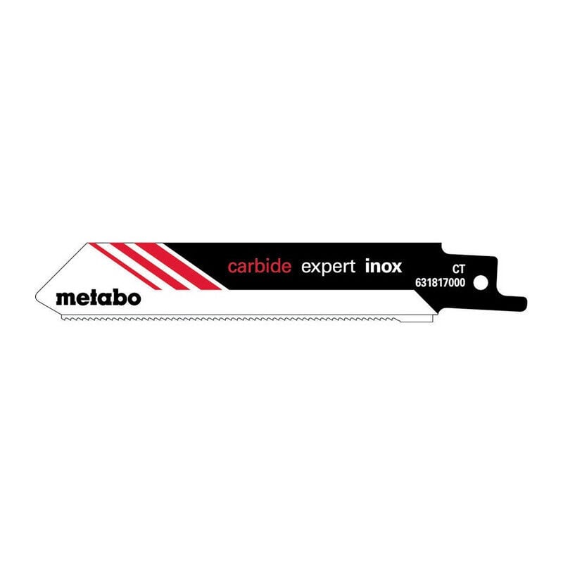 foto del prodotto metabo lames de scie sabre expert l.115mm paisseur 1,25mm pas de dent 1,4mm hm 18tpi viss es.