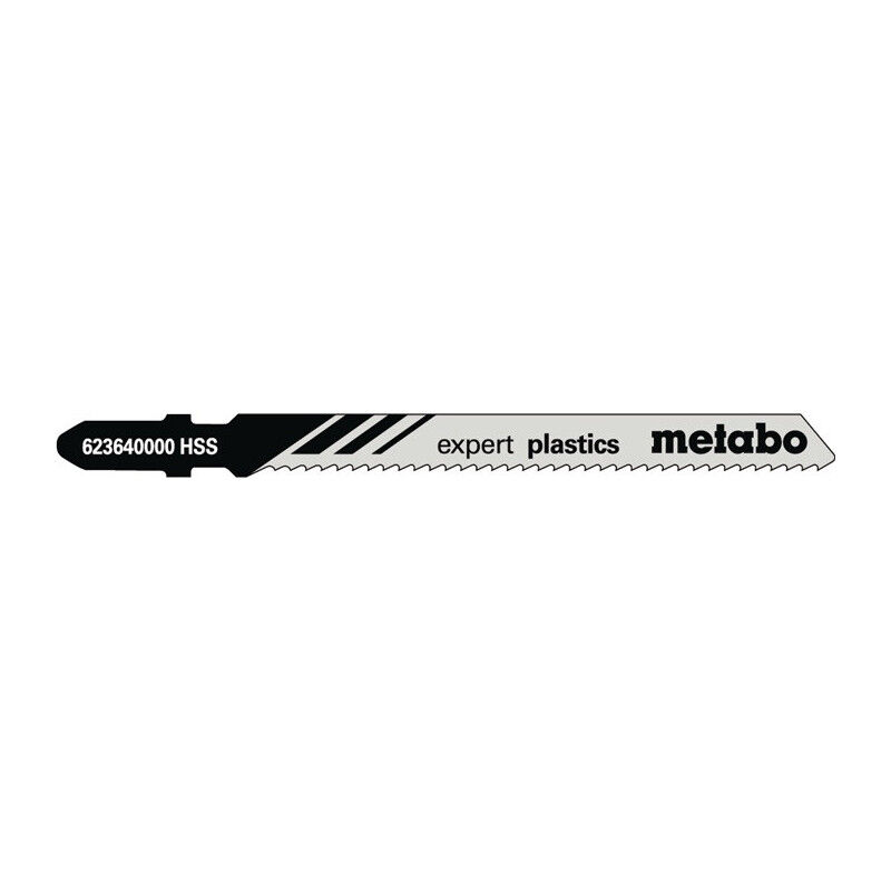 foto del prodotto metabo lames de scie sauteuse expert aluminium longueur utile 74 mm profondeur de dent 2 mm hss z. rectifi e 5 pi ces.