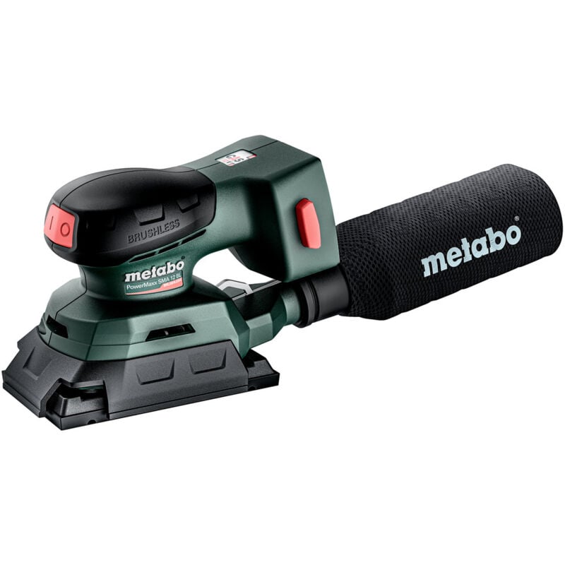 foto del prodotto metabo levigatrice a batteria powermaxx sra 12 bl con piastra di levigatura 80x133 mm in scatola