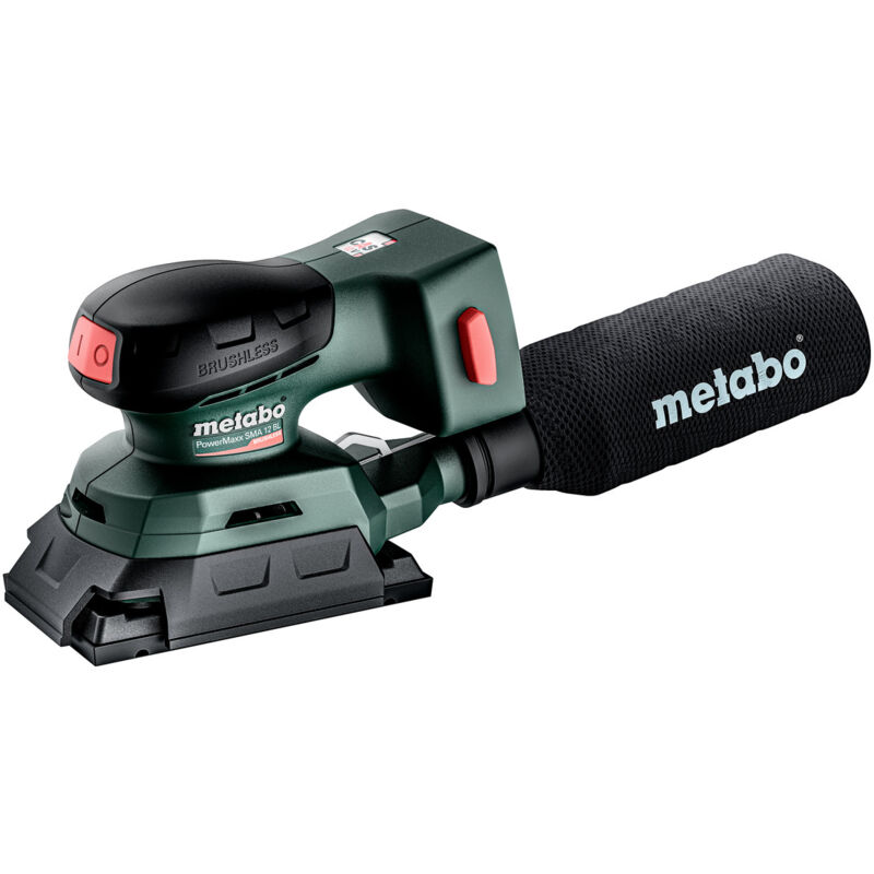 foto del prodotto metabo levigatrice a batteria powermaxx sra 12 bl con piastra di levigatura 80x133 mm in x 215