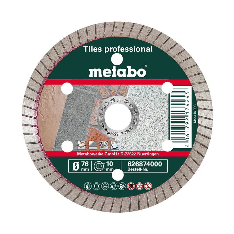 foto del prodotto metabo mola troncatrice diamantata tp, 76x10 mm per smerigliatrice angolare