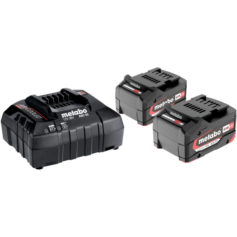 foto del prodotto metabo power set 2 x 18v 4,0 ah asc55 