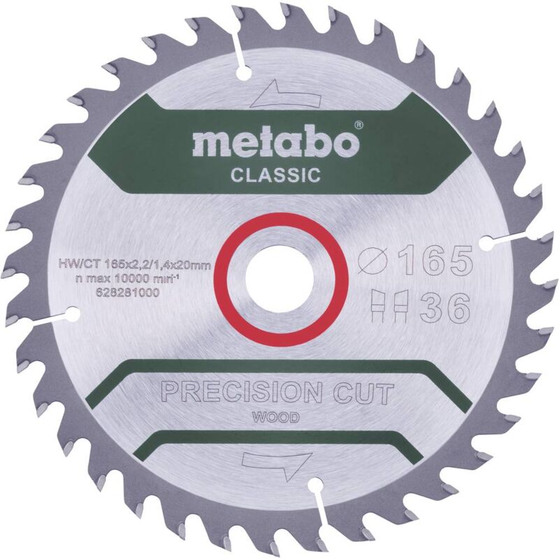 foto del prodotto metabo precision cut wood classic 628659000 lama circolare 160 x 20 x 1.4 mm numero di denti 36 1 pz.