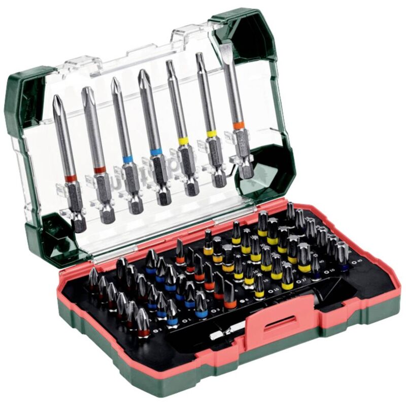 foto del prodotto metabo promotion 626702000 kit inserti 56 parti taglio, croce phillips, croce pozidriv, brugola interna, esalobo intern