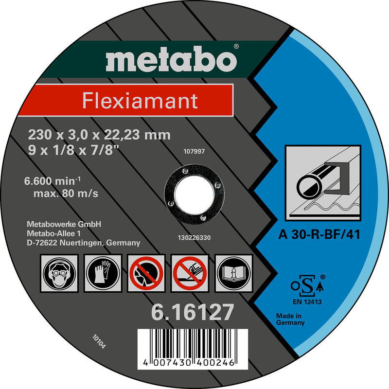 foto del prodotto metabo ruote da taglio flexiamant 125x2,5x22,2 acciaio