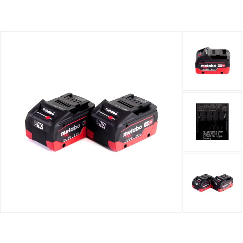 foto del prodotto metabo set base 18v 2x batterie lihd 8.0ah 625592000 