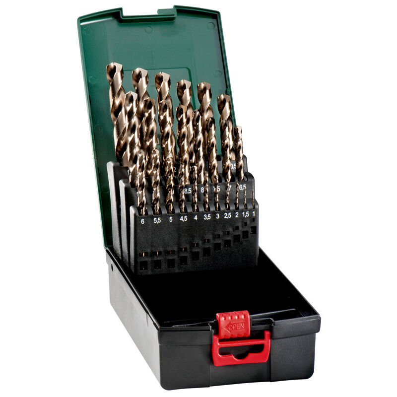 foto del prodotto metabo set di punte per metallo hss co in cassetta di plastica sp, 25 pezzi 627672000 