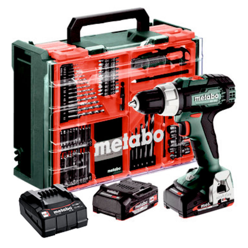 foto del prodotto metabo set di trapani avvitatori a batteria bs 18 l, 2x 2,0 ah e caricabatterie in valigetta di plastica