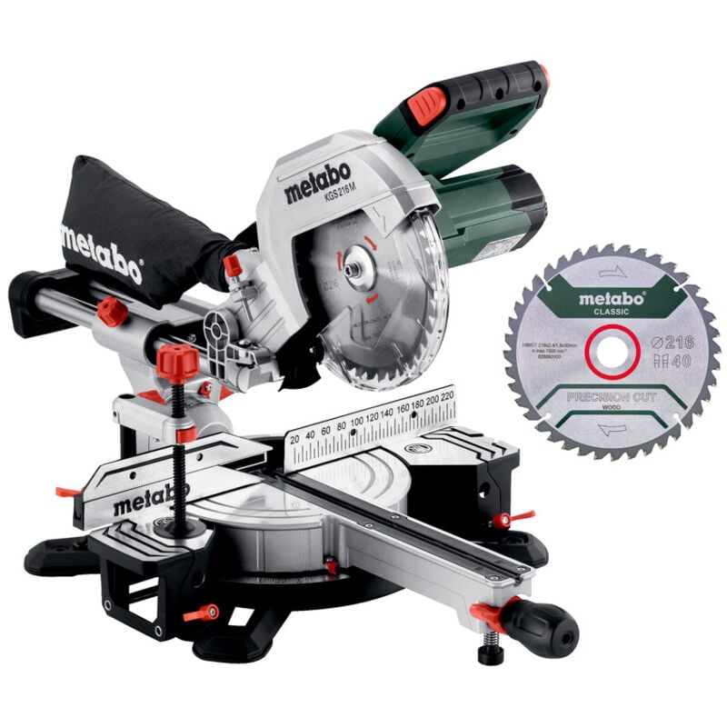 foto del prodotto metabo set di troncatrici kgs 216 m con funzione di trazione e pcl 2a lama tct
