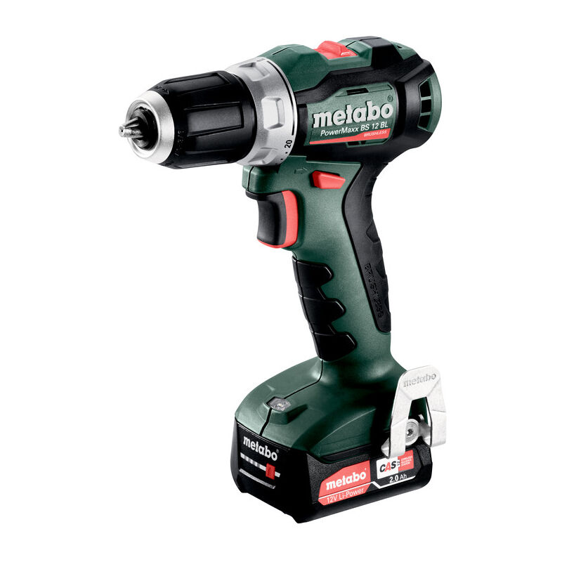 foto del prodotto metabo trapano a batteria powermaxx bs 12 bl, 12v 2x 2.0 e caricabatterie in x 118