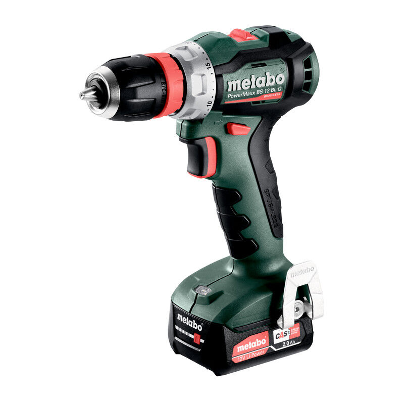 foto del prodotto metabo trapano a batteria powermaxx bs 12 bl q, 12v 2x 2,0 ah e caricabatterie in x 118