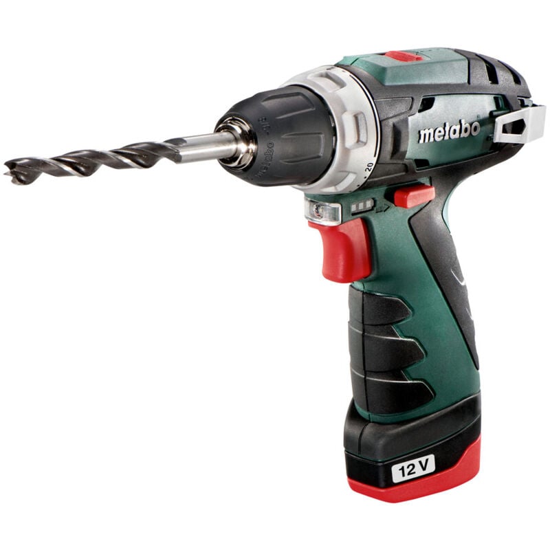 foto del prodotto metabo trapano a batteria powermaxx bs con 2 batterie da 2,0 ah caricabatterie in valigetta