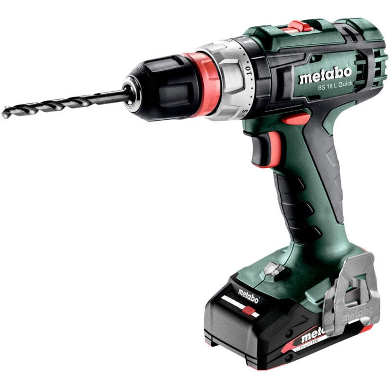 foto del prodotto metabo trapano avvitatore a batteria bs 18 l quick 18v, 2x 2,0 ah e caricabatterie in x 145