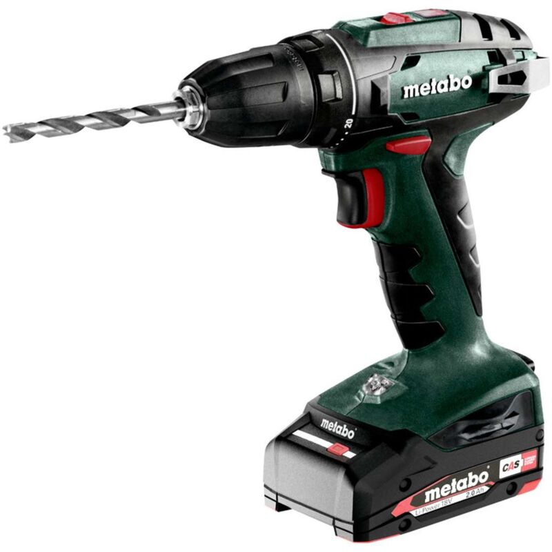 foto del prodotto metabo utensili avvitatore a batteria da 18v, 2x batterie 2,0 ah li power, caricabatteria 602207560