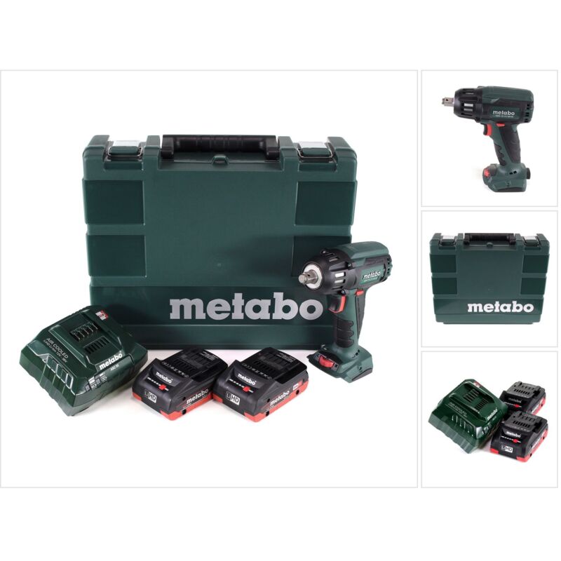 foto del prodotto metabo - utensili - avvitatore a impulsi a batteria 18v, 2x batterie 4,0 ah xr, caricabatterie 602205800