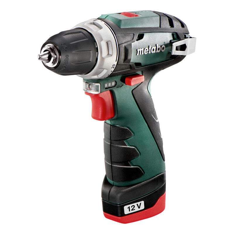 foto del prodotto metabo utensili trapano avvitatore a batteria 12v, 2x batterie 2 ah, caricabatterie 600984500