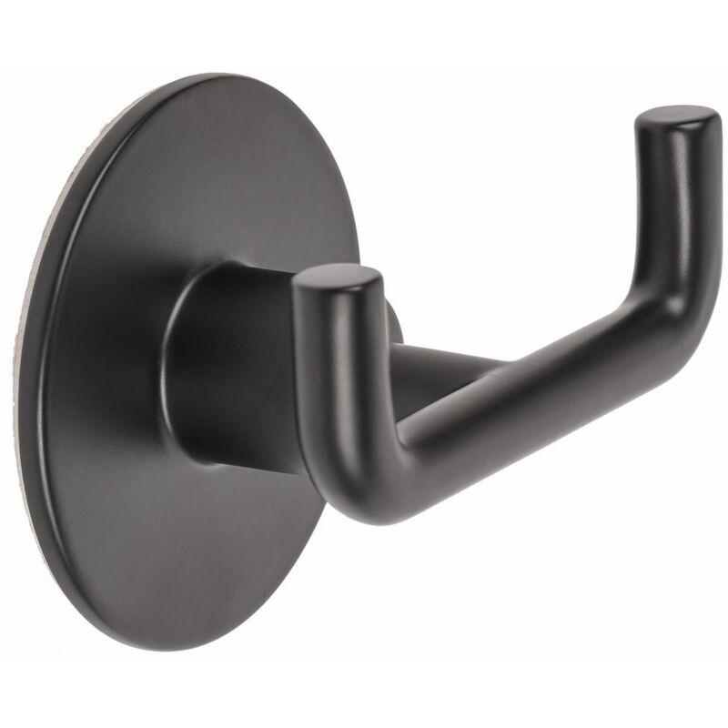foto del prodotto metaform - appendiabito doppio a muro in acciaio nero mod. wind black