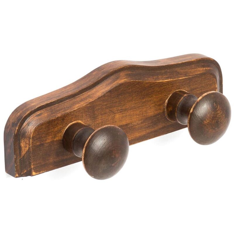 foto del prodotto metaform appendino doppio appendiabito 2 ganci in legno stile arte povera mod. mathilde