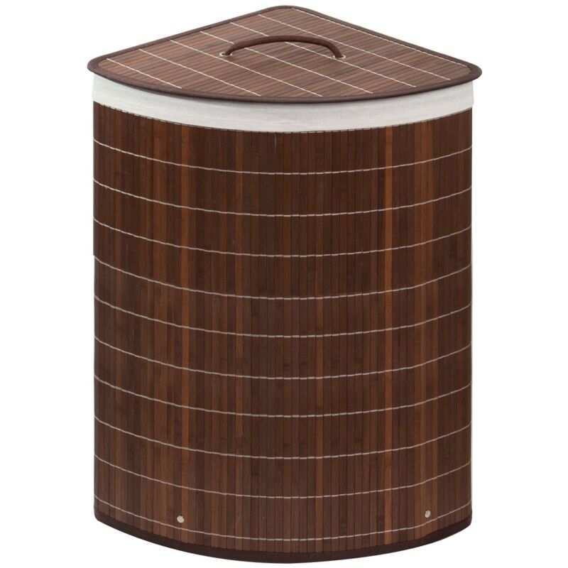 foto del prodotto metaform cesta portabiancheria angolare marrone bucato bamb mod. bal 