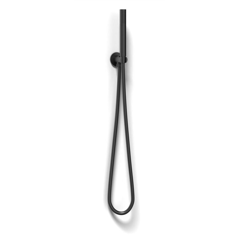 foto del prodotto metaform kit doccino tondo con supporto doccetta 1 getto nero mod. set tondo