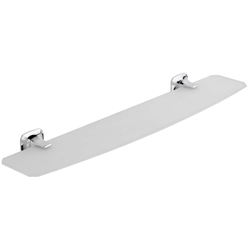 foto del prodotto metaform mensola 56cm da parete cromo in ottone cromato e vetro mod. aida