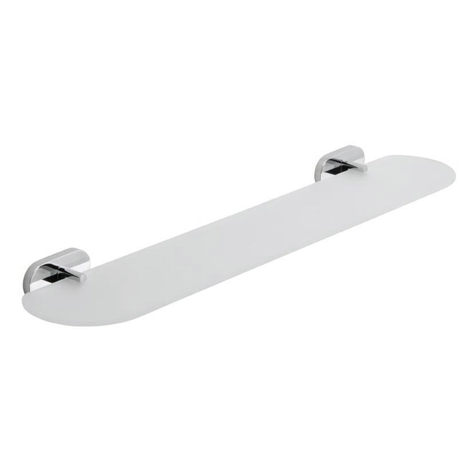 foto del prodotto metaform mensola bagno 60 cm in vetro satinato e metallo fissaggio a parete mod. louise