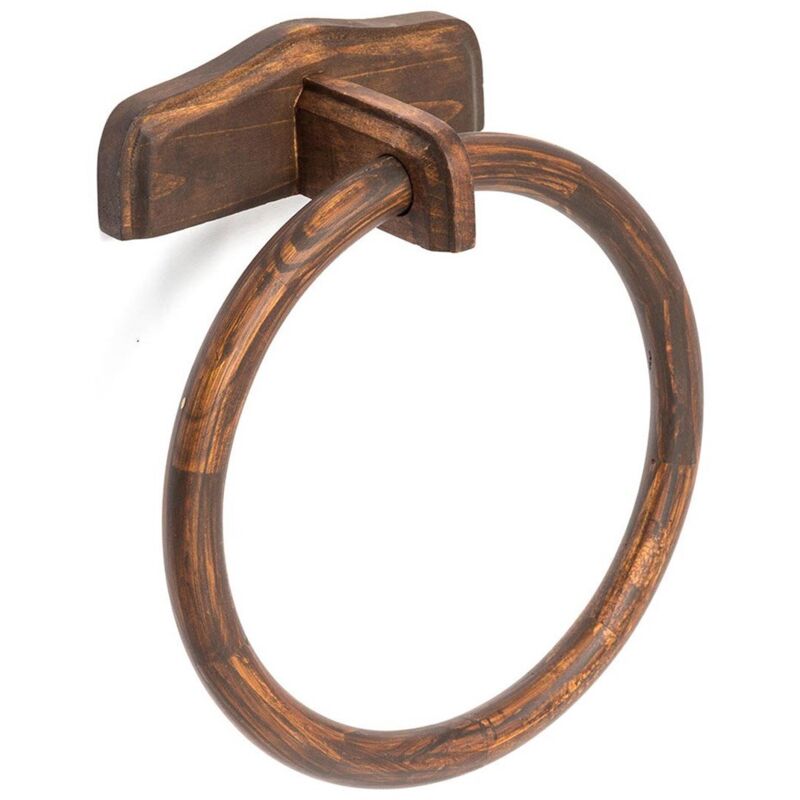 foto del prodotto metaform porta asciugamani ad anello a parete stile arte povera in legno bagno mod. mathilde